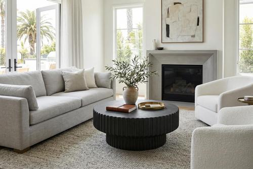 Vetra Coffee Table, Charcoal Stone