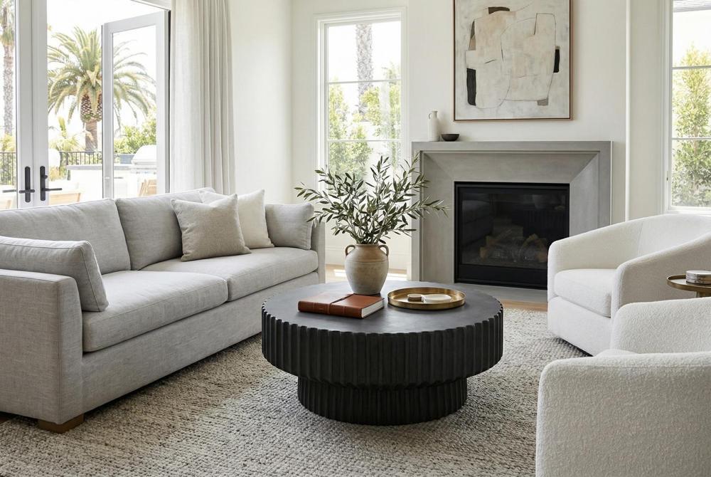 Vetra Coffee Table, Charcoal Stone