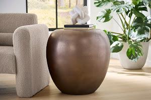 River Stone Side Table, Bronze