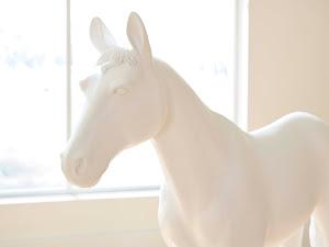 Horse Sculpture, Standing, Glossy White