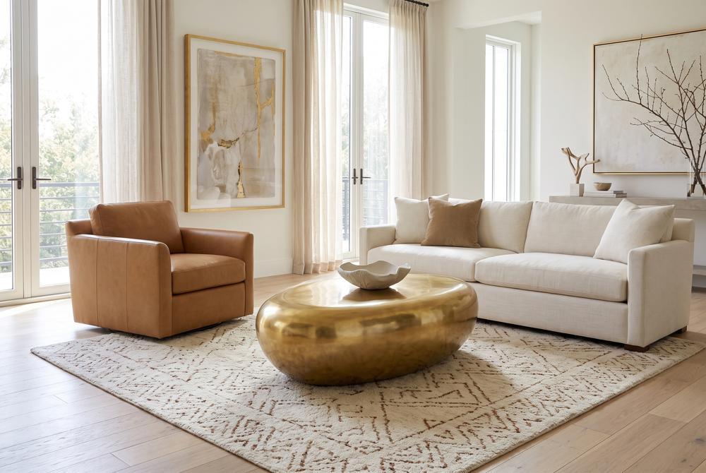 River Stone Coffee Table, Liquid Gold, Large