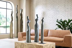 Cast Women Sculptures, Set of 3