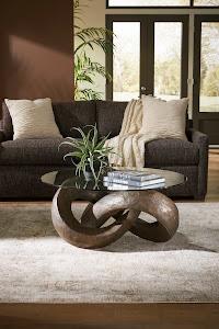 Trifoil Coffee Table, Bronze w/ Glass