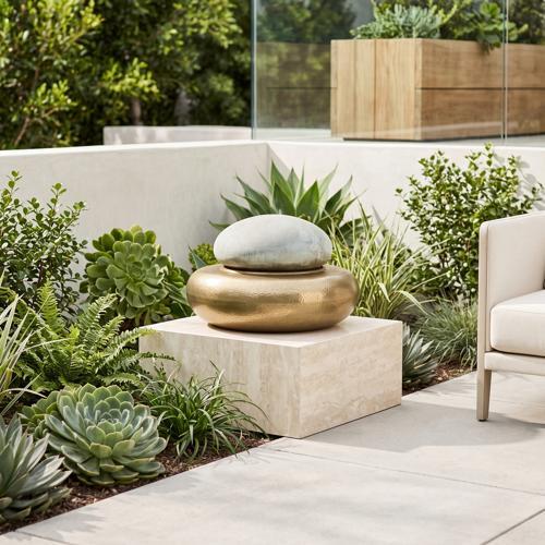 Heian Fountain, SM, Bronze Top, Brase Base
