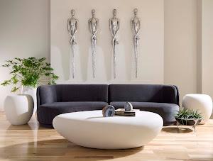 Lloyd Wall Sculpture, Resin, Silver Leaf