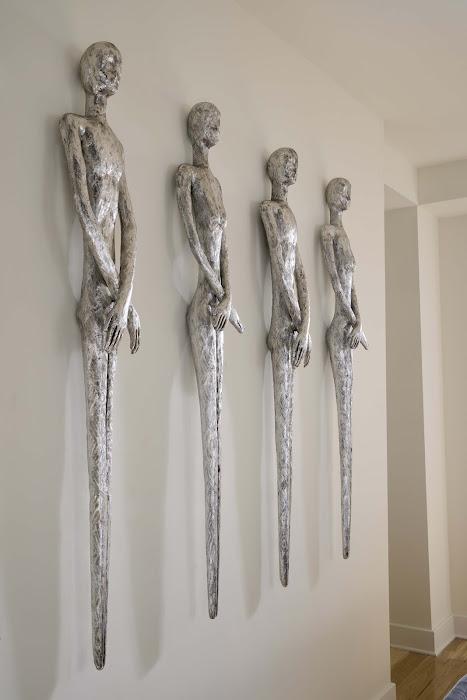 Lloyd Wall Sculpture, Resin, Silver Leaf