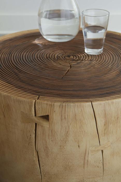 Lathe Side Table, Chamcha Wood