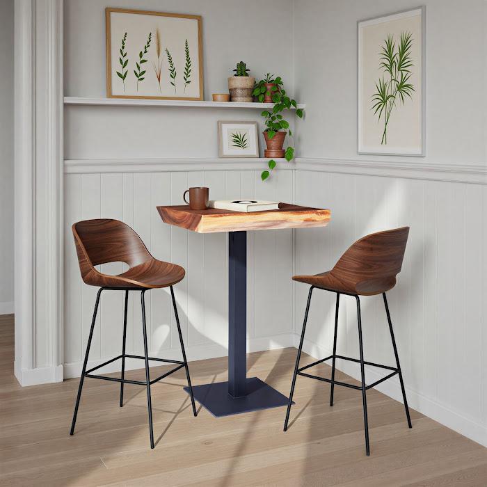 Cafe Bar Table, Metal Leg