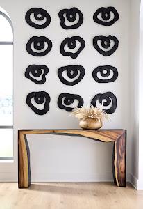 Framed Waterfall Console Table, Natural, Iron