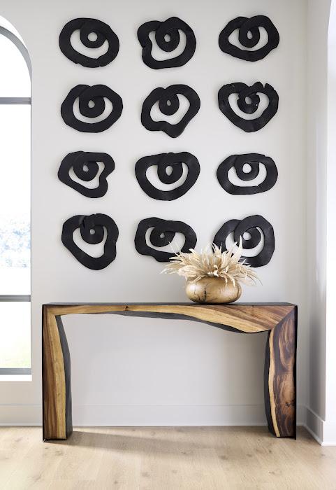Framed Waterfall Console Table, Natural, Iron