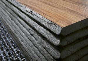 Layered Coffee Table, Burnt, Natural