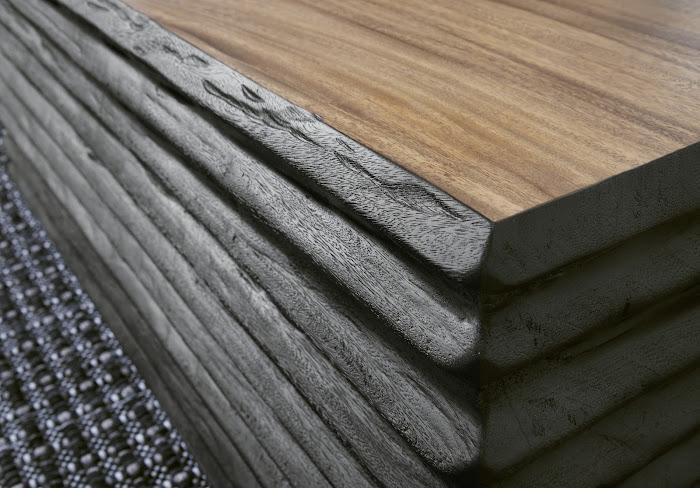 Layered Coffee Table, Burnt, Natural