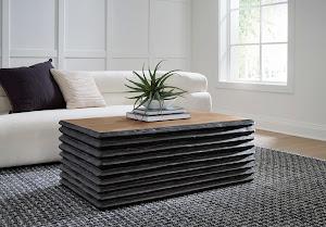 Layered Coffee Table, Burnt, Natural