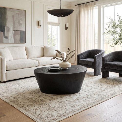 Lathe Coffee Table, Black, Small