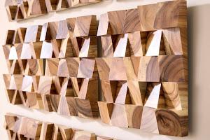 Blocks Wall Tile, Chamcha Wood, Natural