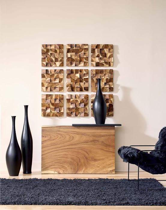 Blocks Wall Tile, Chamcha Wood, Natural