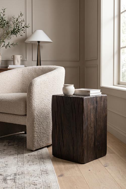 Black Wood Stool