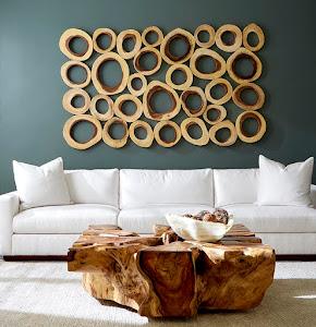 Chuleta Rings Wall Art, Chamcha Wood, Rectangular