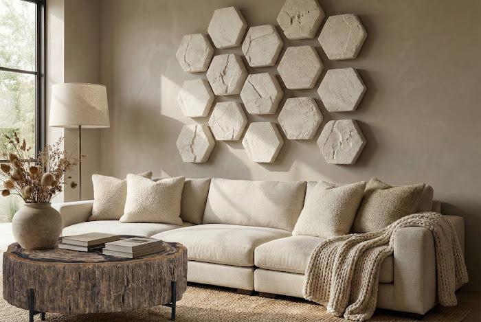 Chaka Petrified Coffee Table, Mixed, With Black Legs