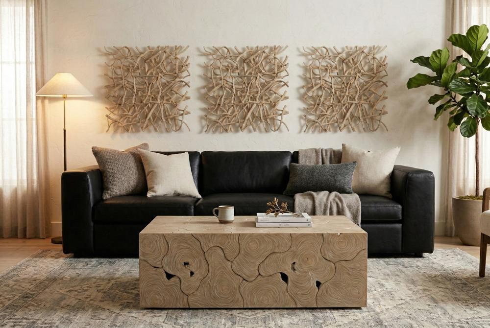 Vine Wall Tile, XL, Bleached