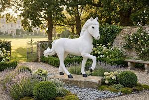 Pony Sculpture, Walking, Gel Coat