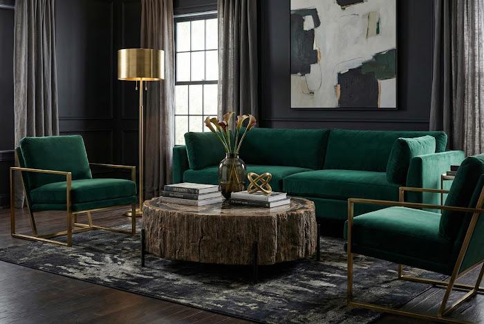 Chaka Petrified Coffee Table, Mixed, With Black Legs