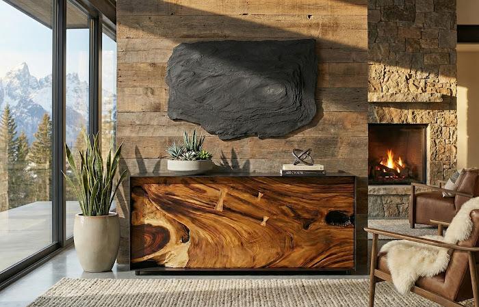 Stratified Cast Stone Wall Art, Painted Slate