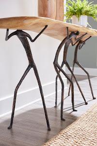 Atlas Console Table, Natural Finish, Metal