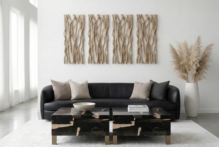 Petramosaic Coffee Table, With Brass Legs