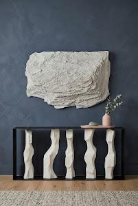 Cast Women Metal Framed Console, Roman Stone