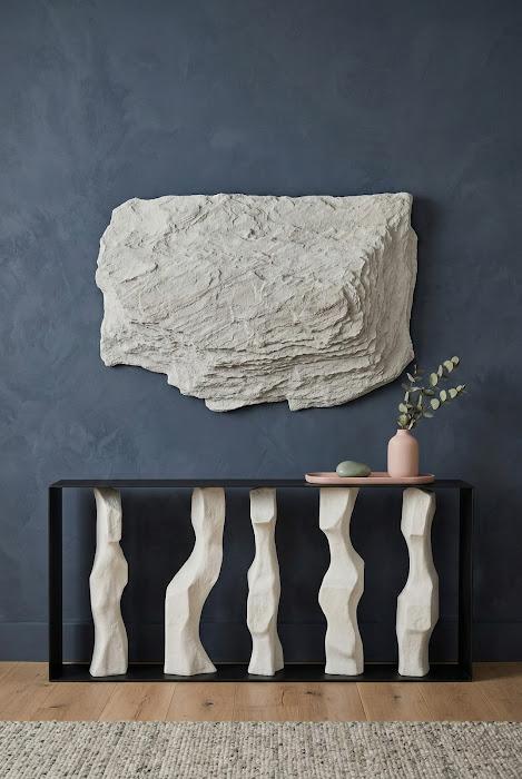 Cast Women Metal Framed Console, Roman Stone