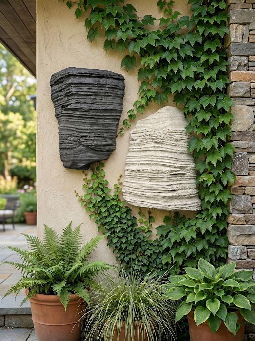 Stratified Rock Wall Décor, Charcoal Stone