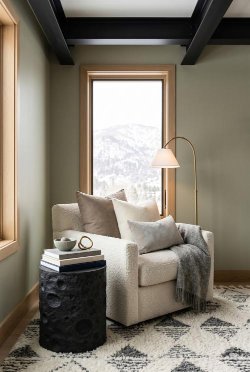 Crater  Side Table, Black Stone