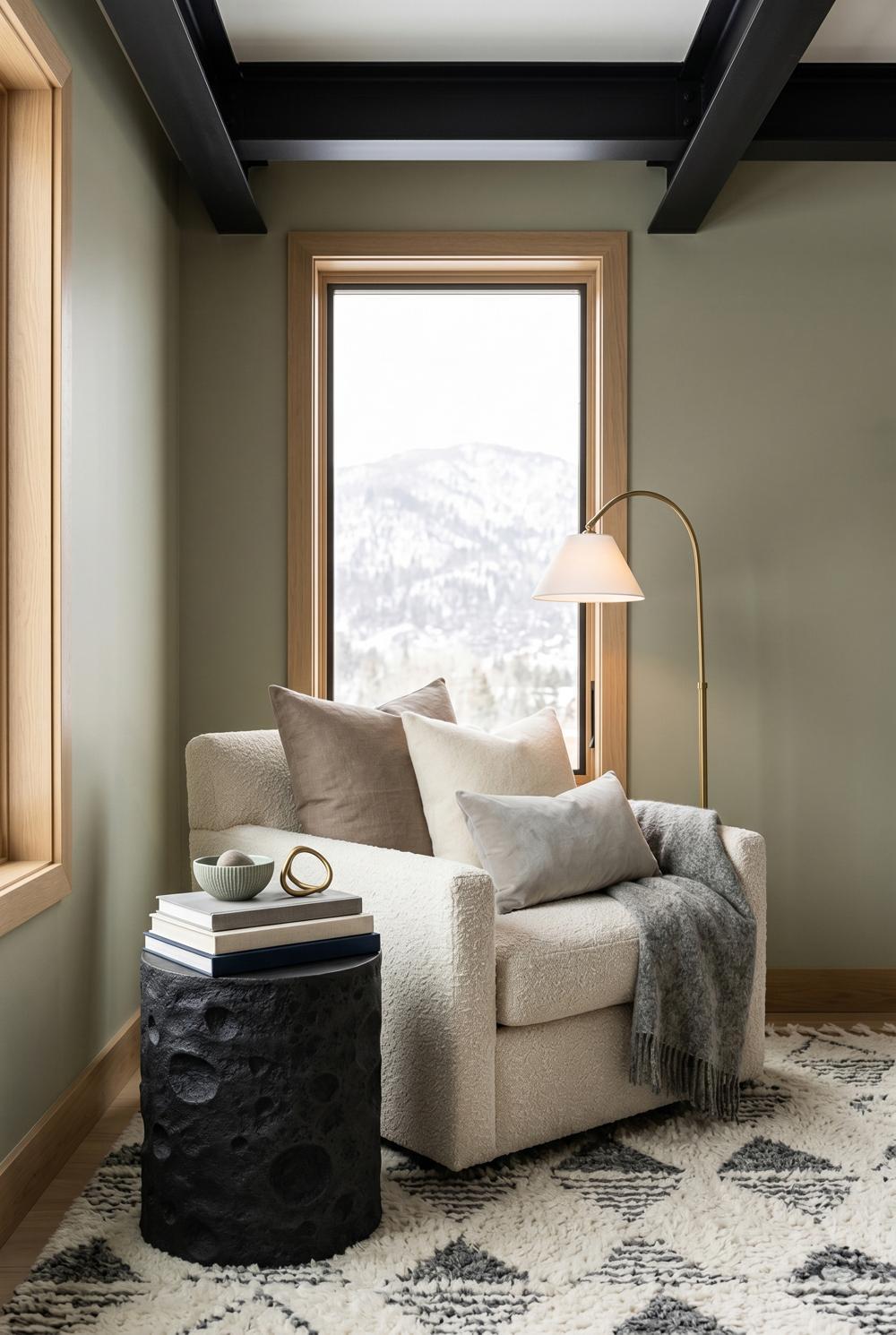 Crater  Side Table, Black Stone