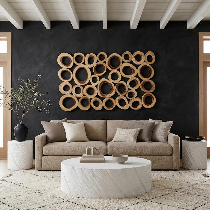 Chuleta Rings Wall Art, Chamcha Wood, Rectangular
