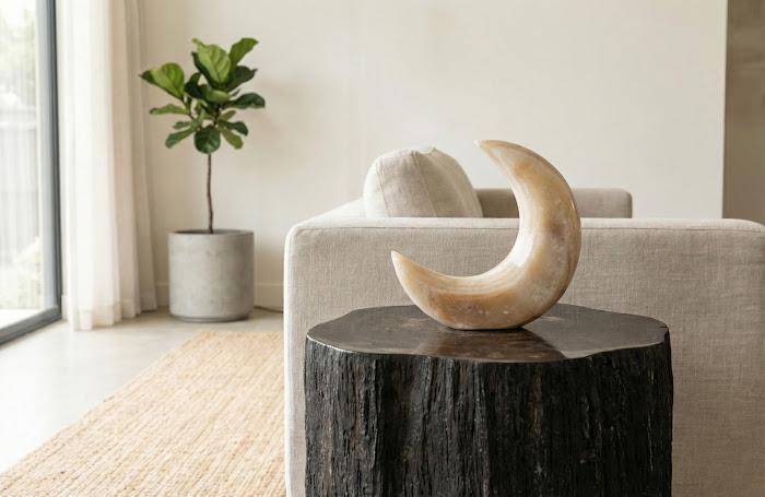 Onyx Moon Sculpture, Large, Off White, Assorted