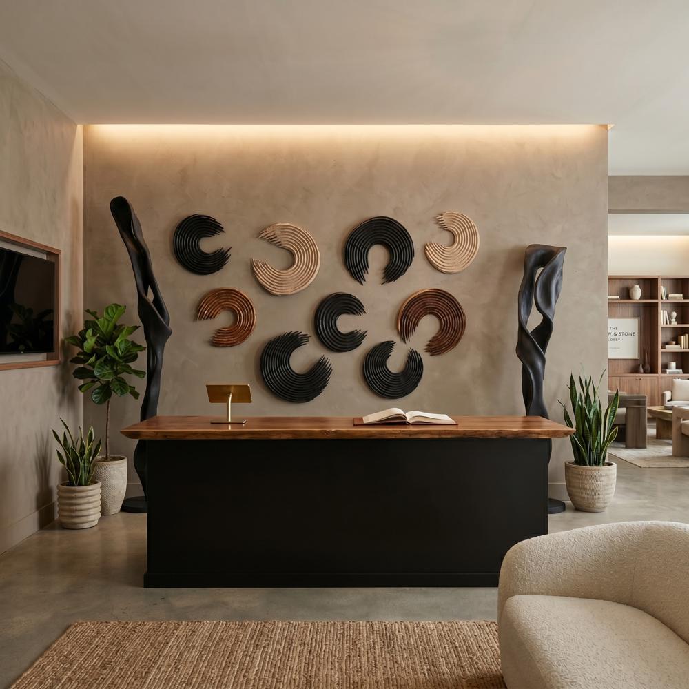 Swoop Wall Art, Natural Wood, Small