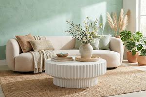 Vetra Coffee Table, White Stone