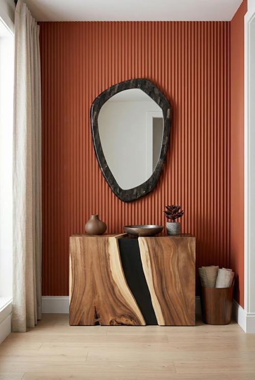 Morphic Petrified Mirror, Point, Black Frame
