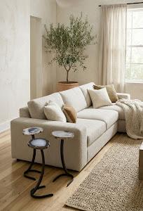 Agate Side Table, Horseshoe Base, Assorted