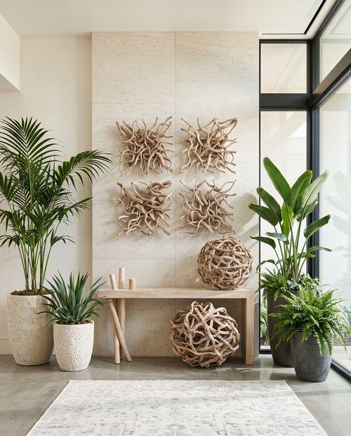Branch Waterfall Console Table, Bleached