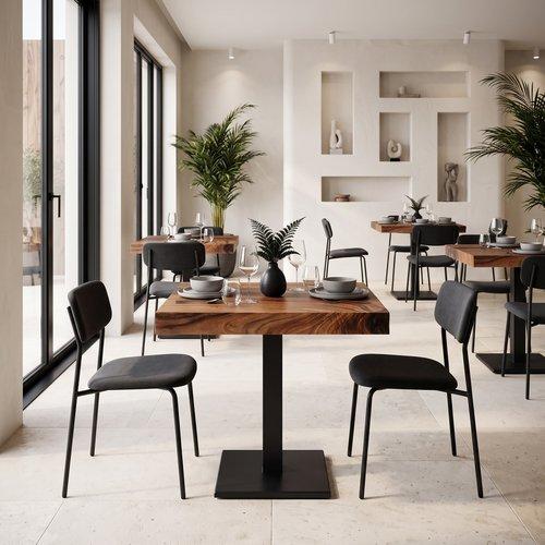 Cafe Dining Table, Metal Leg