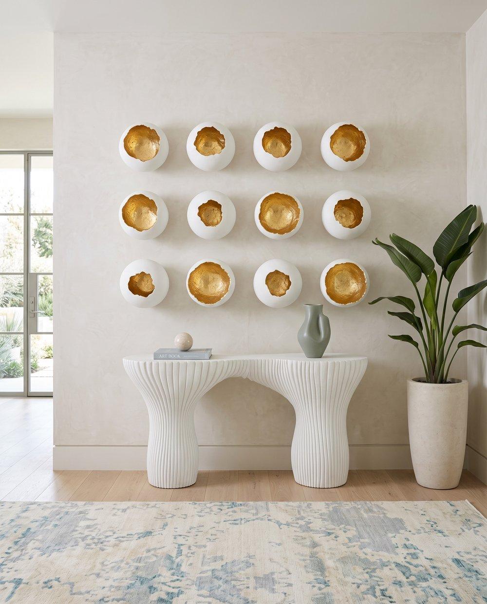 Cadence Console Table, White Stone