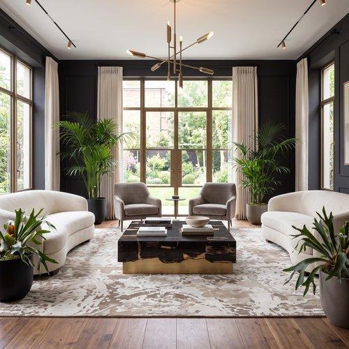 Petramosaic Coffee Table, Brass Base