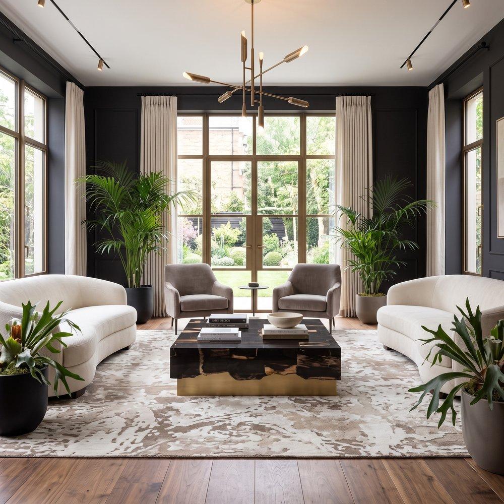 Petramosaic Coffee Table, Brass Base