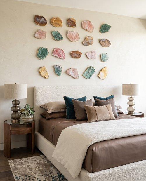 Gem Wall Tile in Brass Setting, Purple Quartz
