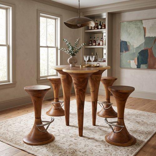 Marley Bar Table, Chamcha Wood , Natural