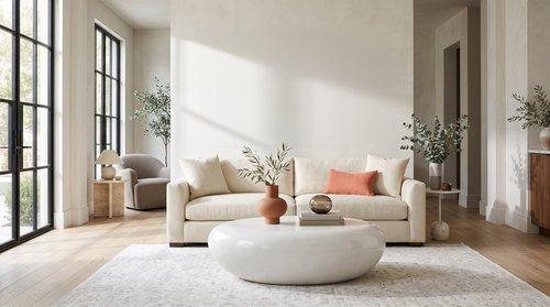 River Stone Coffee Table, Gel Coat White, Small