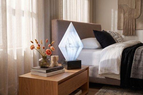 Onyx Diamond Lamp, White Ice With Black Base