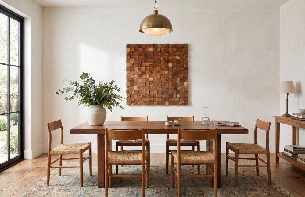 Blocks Wall Art, Chamcha Wood, Natural, LG